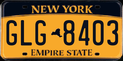NY license plate GLG8403