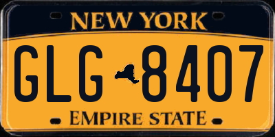 NY license plate GLG8407