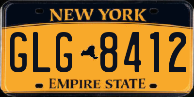 NY license plate GLG8412