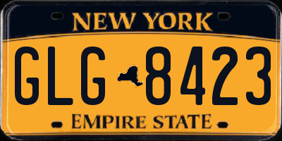 NY license plate GLG8423
