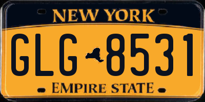 NY license plate GLG8531