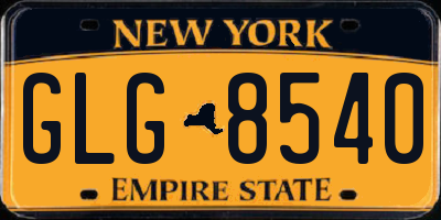 NY license plate GLG8540