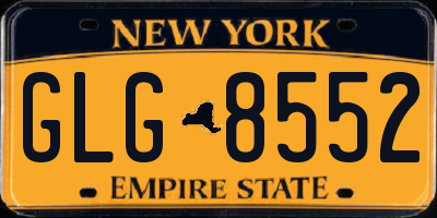 NY license plate GLG8552