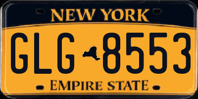 NY license plate GLG8553