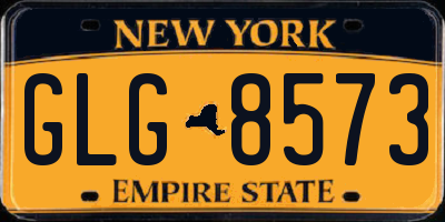 NY license plate GLG8573