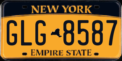 NY license plate GLG8587