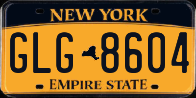 NY license plate GLG8604