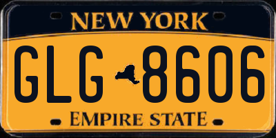 NY license plate GLG8606