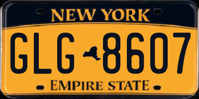 NY license plate GLG8607
