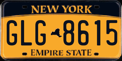 NY license plate GLG8615