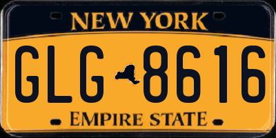 NY license plate GLG8616