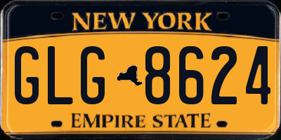 NY license plate GLG8624