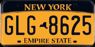 NY license plate GLG8625