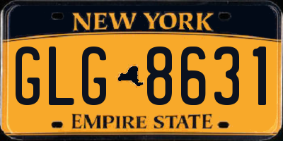 NY license plate GLG8631