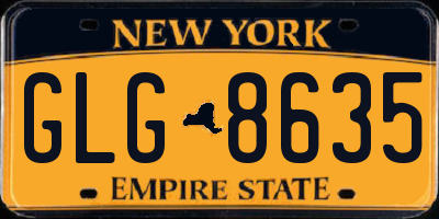NY license plate GLG8635