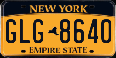 NY license plate GLG8640
