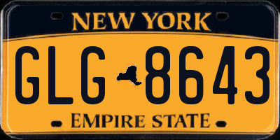 NY license plate GLG8643