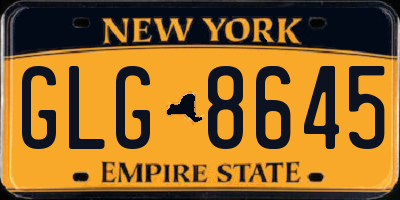 NY license plate GLG8645