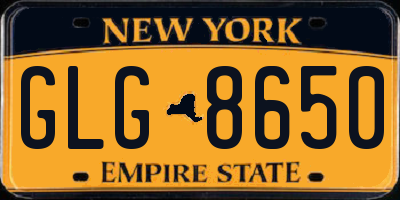 NY license plate GLG8650