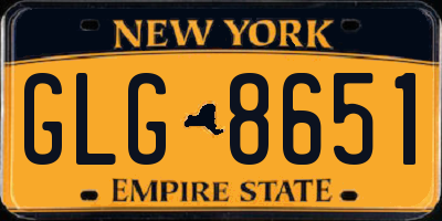 NY license plate GLG8651