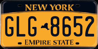 NY license plate GLG8652