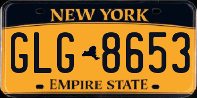 NY license plate GLG8653