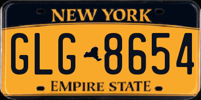 NY license plate GLG8654