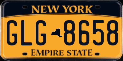 NY license plate GLG8658