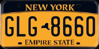 NY license plate GLG8660