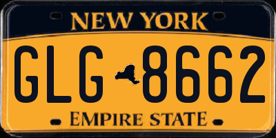 NY license plate GLG8662