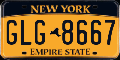 NY license plate GLG8667