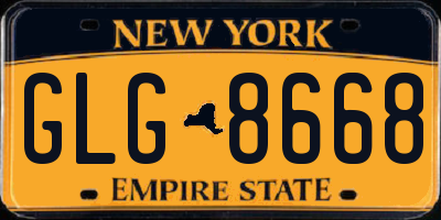 NY license plate GLG8668