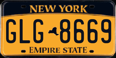 NY license plate GLG8669