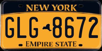 NY license plate GLG8672