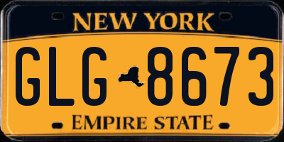 NY license plate GLG8673
