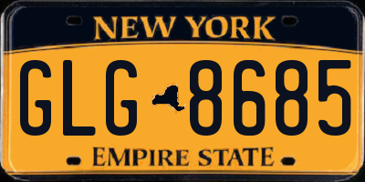 NY license plate GLG8685