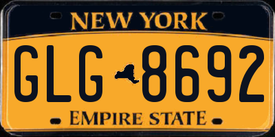 NY license plate GLG8692