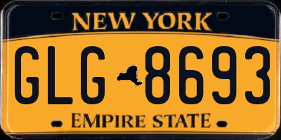NY license plate GLG8693