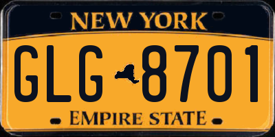 NY license plate GLG8701