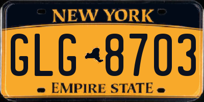 NY license plate GLG8703
