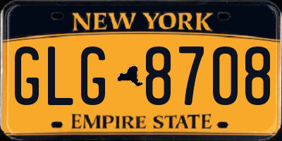 NY license plate GLG8708