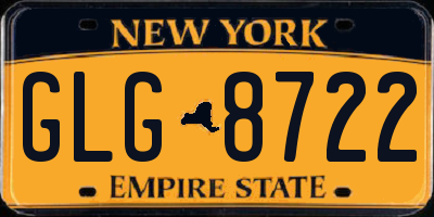 NY license plate GLG8722