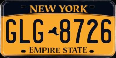 NY license plate GLG8726