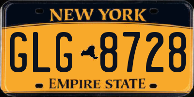 NY license plate GLG8728