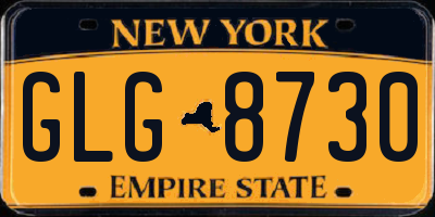 NY license plate GLG8730