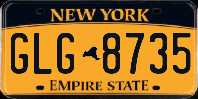 NY license plate GLG8735