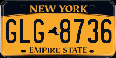 NY license plate GLG8736