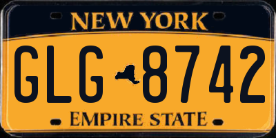 NY license plate GLG8742