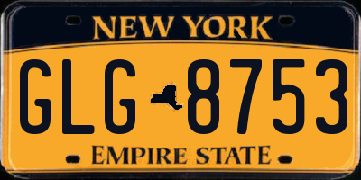 NY license plate GLG8753