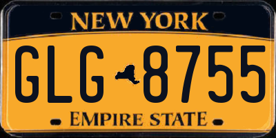 NY license plate GLG8755